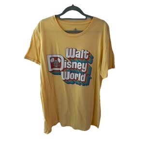 Disney Walt Disney World Yellow XL Adult T-Shirt 100% Cotton Official Park 2019